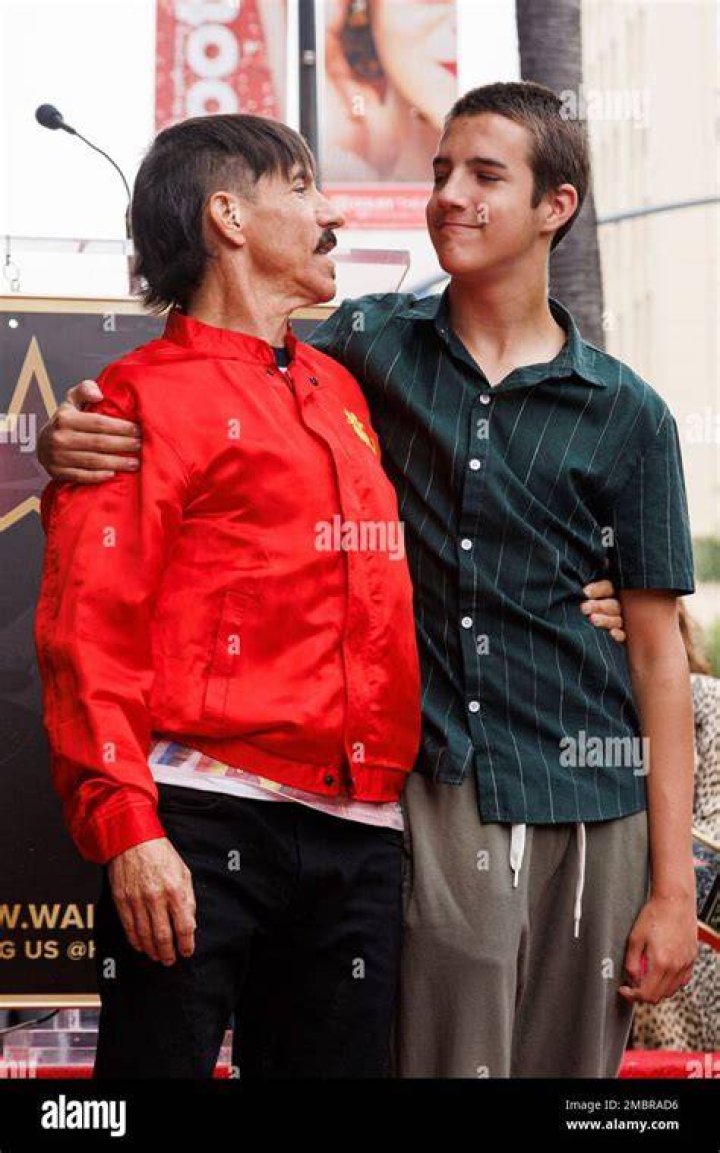 Anthony Kiedis and his son Everly Bear Red Hot Chili Peppers arriving