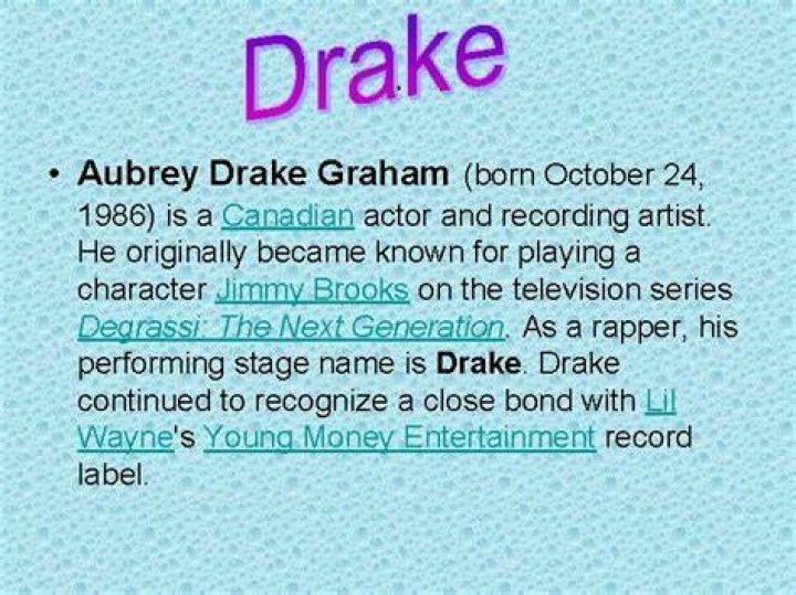 Aubrey Drake Graham (1986 ) •