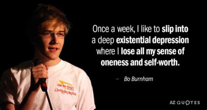 Bo Burnham quote Once a week, I like to slip into a deep...