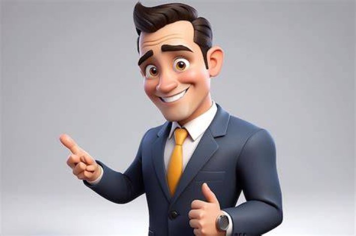 Cartoon character of a business boy with glasses on Craiyon