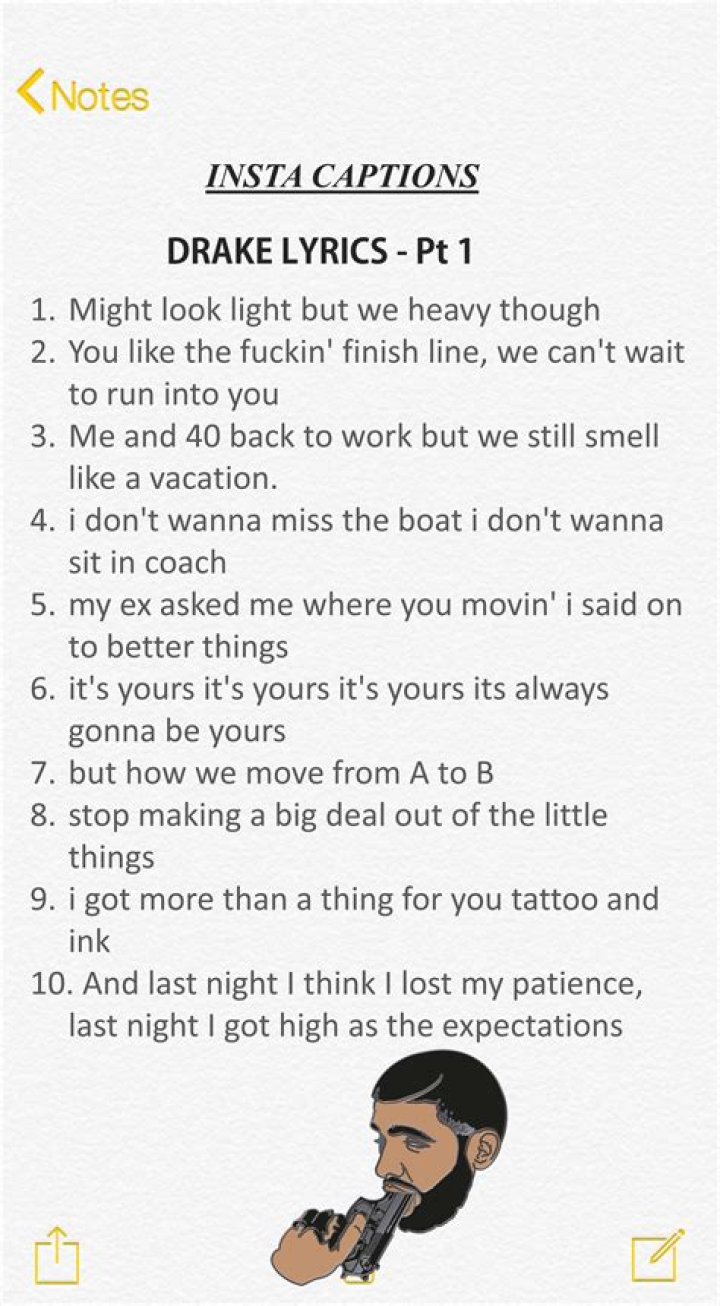 Drake Instagram Captions, Drake Lyrics Captions, Drake Quotes Lyrics