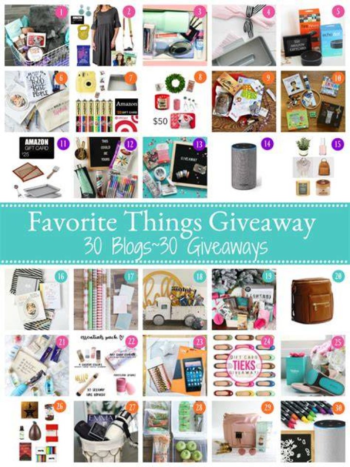 Favorite Things Giveaway! Gift Ideas & Prizes from 25 Top Bloggers