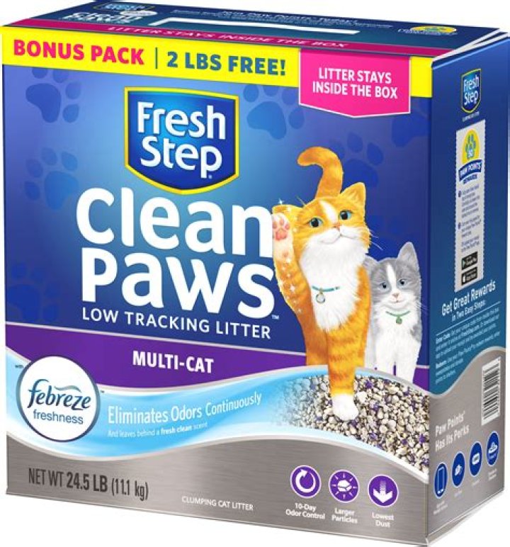 Fresh Step Clean Paws MultiCat Scented Litter with the Power of