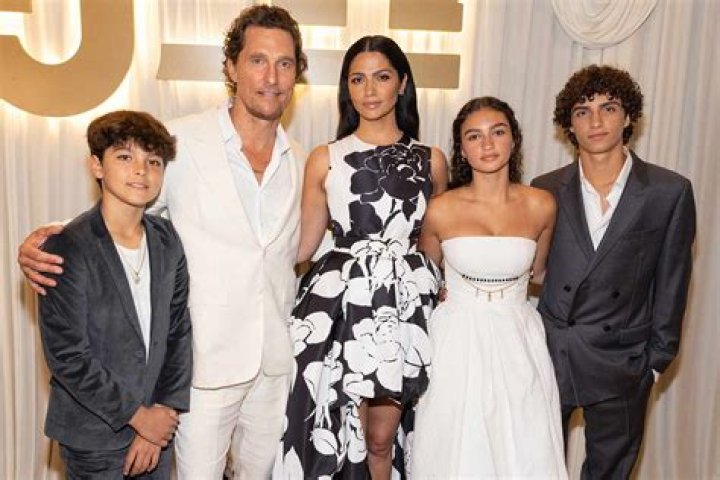 Matthew McConaughey, Camila Alves, Levi, Livingston & Vida from The Big