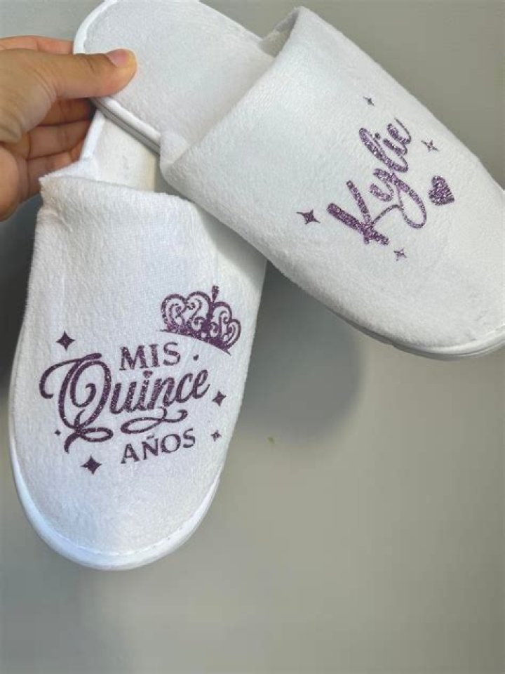 Quinceanera Favors Personalized Slippers With a Princess Crown, Mis